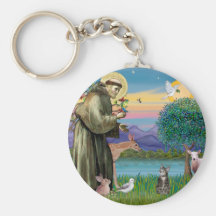 Cat (Tabby 2) - Saint Francis Keychains