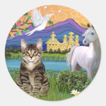Cat -(Tabby) - Fantasy Land Stickers