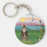 Cat (tabby) - Lighthouse Key Chain