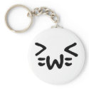 cat text emoticon face keychains