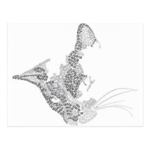 Cat Text  Portrait Mug Post Cards