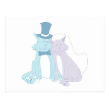 Cat Theme Wedding Post Cards