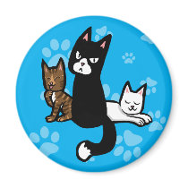 Cat Trio Refrigerator Magnet