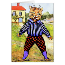 Cat Wearing Breeches by Louis Wain Card