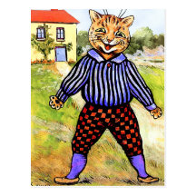 Cat Wearing Breeches by Louis Wain Postcards