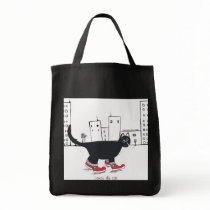 Cat wearing red sneakers canvas bags