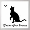 Cat with Butterfly Poster posters