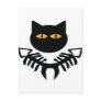 cat with fish bone icon postcards