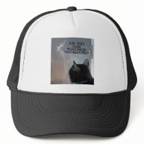 CAT WITH GECKO TRUCKER HAT
