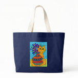 Cat with Irises in Talavera Vase Tote Bags