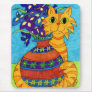 Cat with Irises in Talavera Vase Mousepad