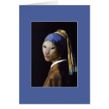 Cat with the Pearl Earring Card