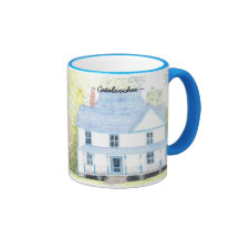 Cataloochee Palmer Chapel blue trim mug