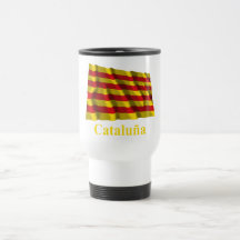 Cataluña waving flag with name mug