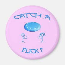 Catch A Flick Frisbee Fridge Magnets