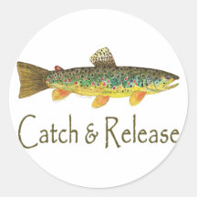 Catch and Release Fishing Round Sticker