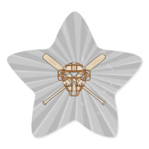 catchers mask and bats baseball icon stickers
