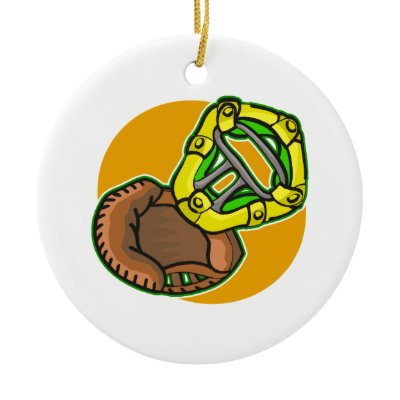 Catchers mask & glove Christmas Ornaments