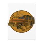 catchin' big waves in the woodie postcards
