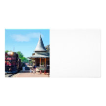 Catching the Train Photo Card