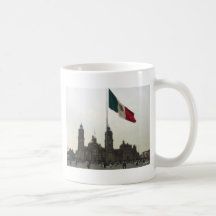 Catedral en el Zocalo del DF con la Bandera Mugs