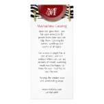 Catering Rack Card Zebra Print Cutlery Red rack cards