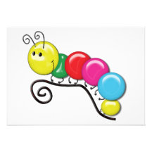 Caterpillar on a Twig Personalised Invitation