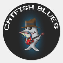 Catfish Blues Round Sticker