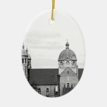Catholic Church Black and White Photo Christmas Ornament