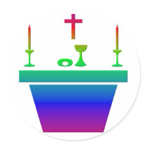 Catholic Eucharistic Altar - Holy Thursday Round Sticker