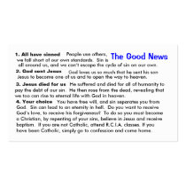 Catholic Evangelisation "Cheat-Sheet" Card