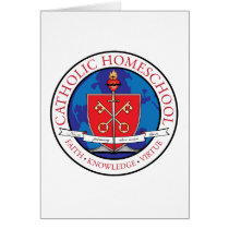 Catholic Homeschool Crest Card Vertical