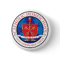 Catholic Homeschool Crest Pin Button