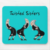 Catholic Nun Gifts "Twisted Sisters" Design Mouse Pads