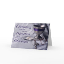Catholic Ordination to Diaconate Chalice Rosary Card