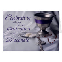 Catholic Ordination to Diaconate Chalice Rosary Card