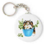 Catnip Chomping Calico Keychain