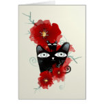 Cats and flowers sunset Card by Rupydetequila Cats and flowers sunset Card