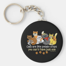 Cats are like potato chips keychains