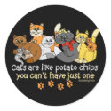Cats are like potato chips stickers
