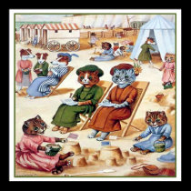 Cats At the Beach by Louis Wain posters