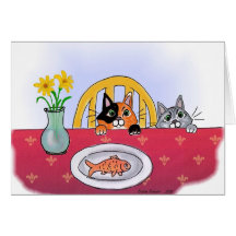 Cats at the Table, Notecard