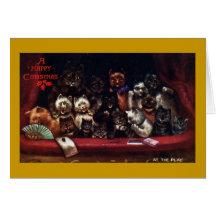 Cats at the Theatre for Christmas Greeting Card