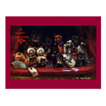 Cats at the Theatre for Christmas Post Cards