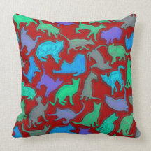 Cats Collage Throw Pillow