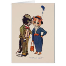 Cat's Engagement Greeting Card