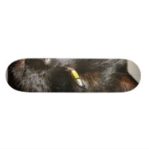 Cats Eyes Furry Whiskers Black Custom Skateboard