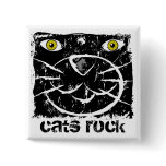 Cat's Face Silhouette Black Background buttons