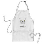 Cat's Face Silhouette With Fish Skeleton aprons