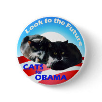 Cats For Obama Pinback Buttons